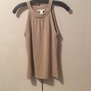 White House Black Market Gold Sparkly Halter